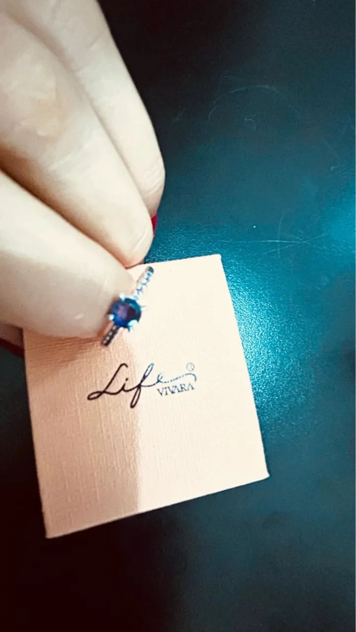 Anel de Prata com Pedra Azul - Foto 5