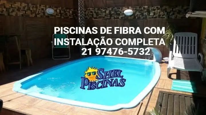 Piscinas de fibra com instalação completa
