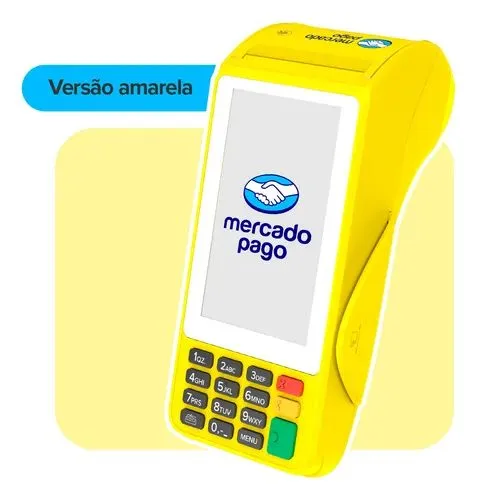 Máquina de Cartão Mercado Pago Amarela