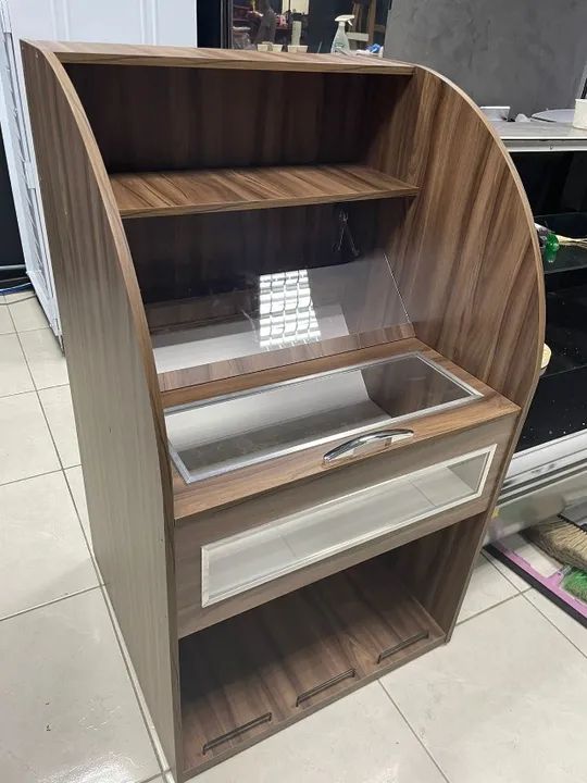 Balcão expositor para pães auto serviço Cristal Aço (IRIS)