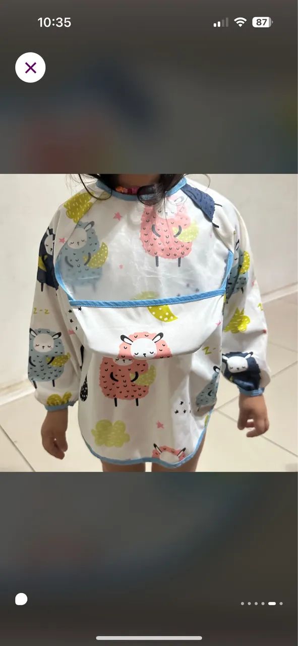 Kit com dois babadores comprido e curto - Foto 4