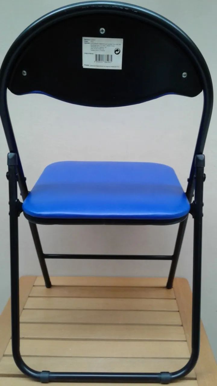 Cadeira de Metal Dobrável Azul Marinho  - Foto 3
