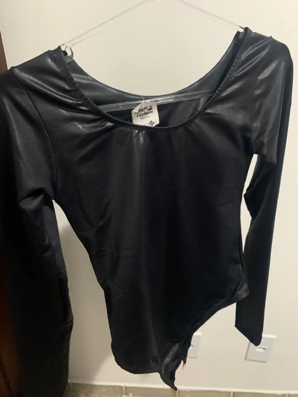 Body de manga longa preto