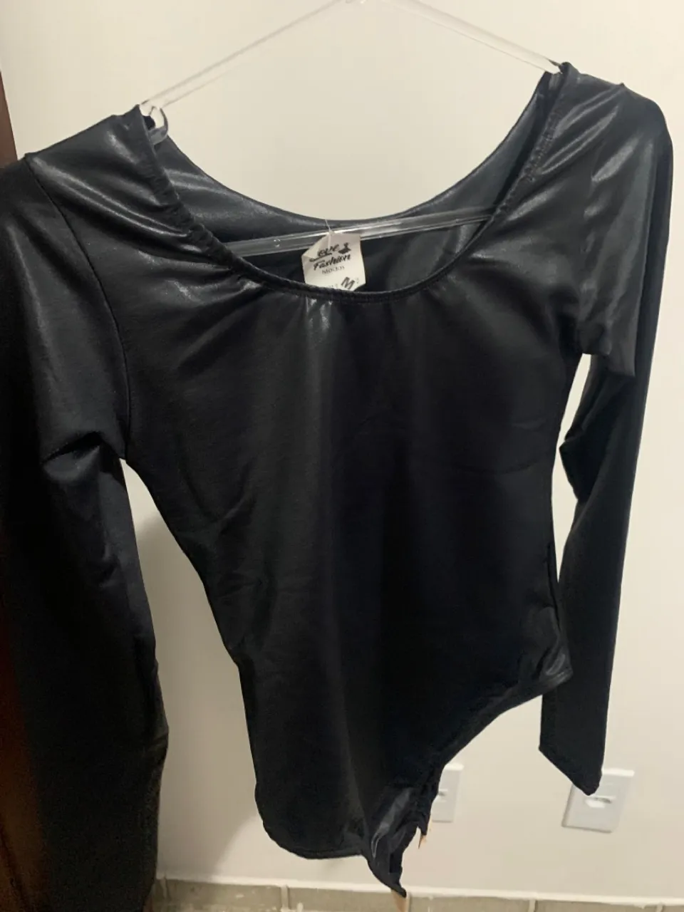 Body de manga longa preto