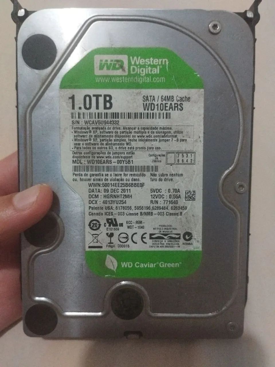 HD Western Digital 1TB SATA WD10EARS