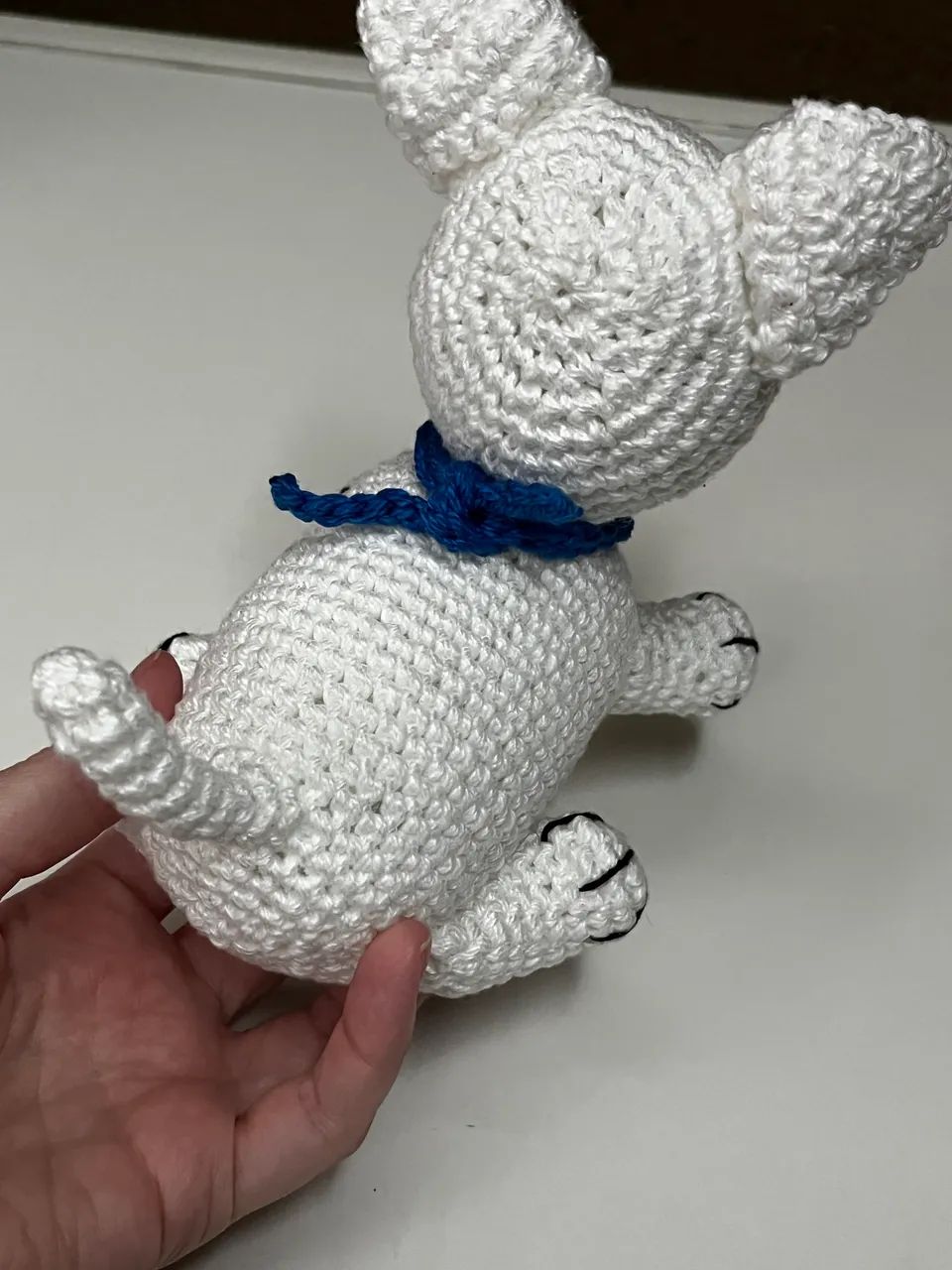 Cachorrinho Raça Bull Terrier em Crochê Amigurumi Pelúcia Cachorro Enfeite Decoração - Foto 6