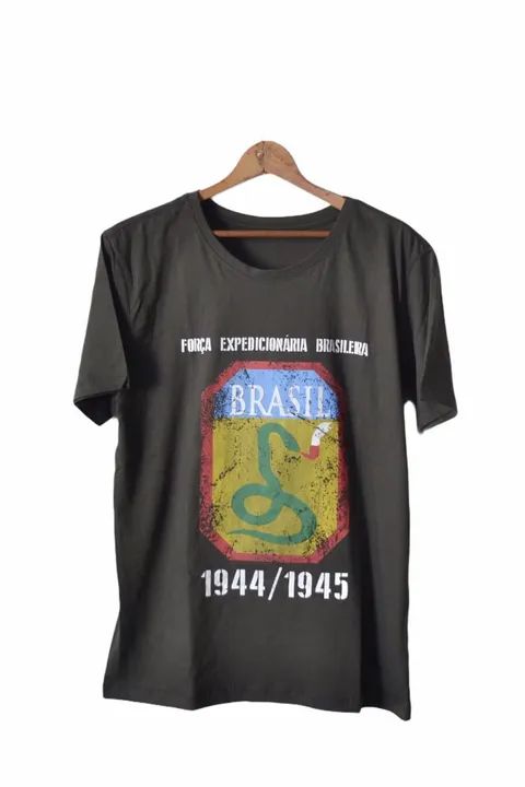 Camisa Masculina Preta Dry fit Militar Guerreiros da FEB - Foto 3