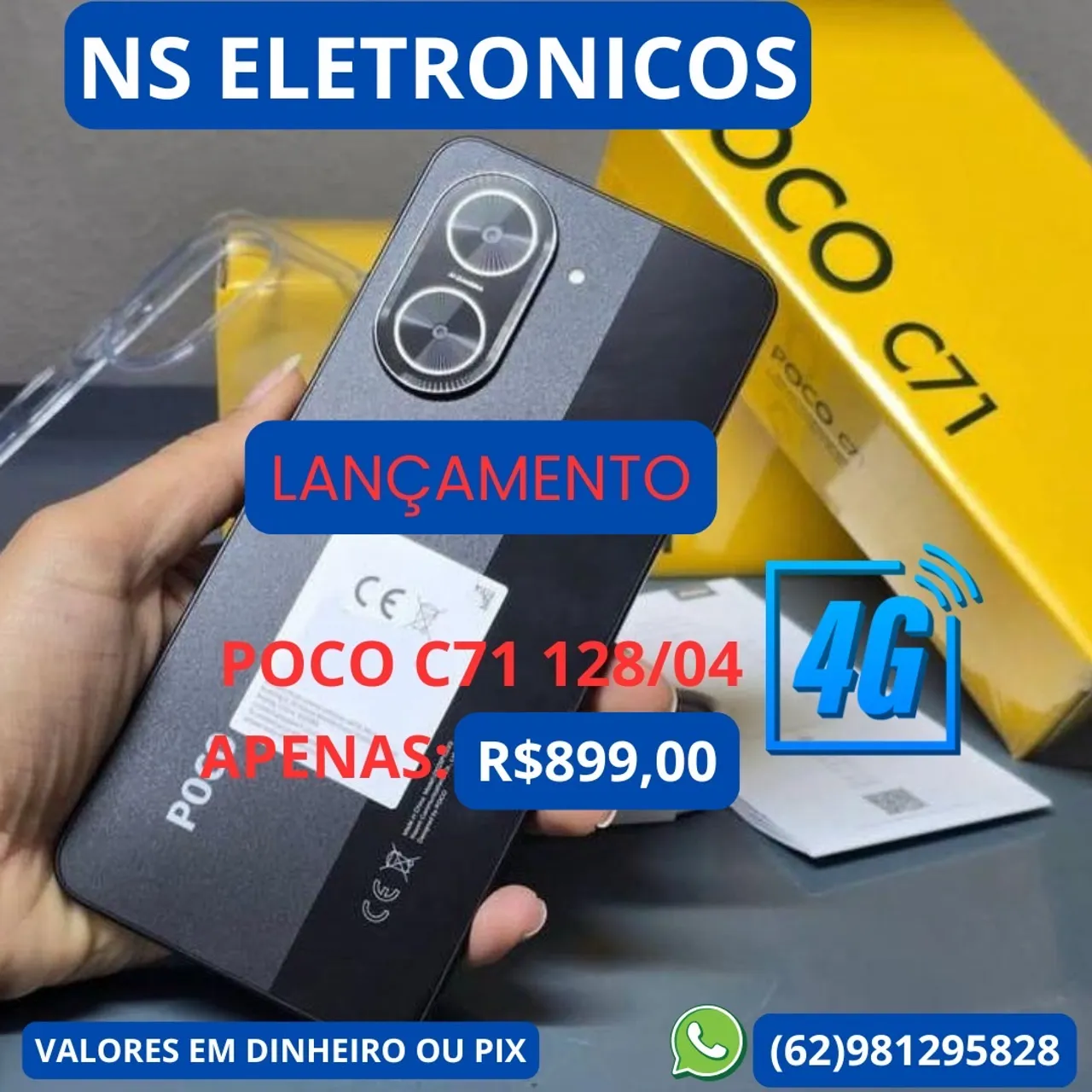 ***Celular Xiaomi Lançamento Poco c71 128/04 Lacrado Global Garantia ***
