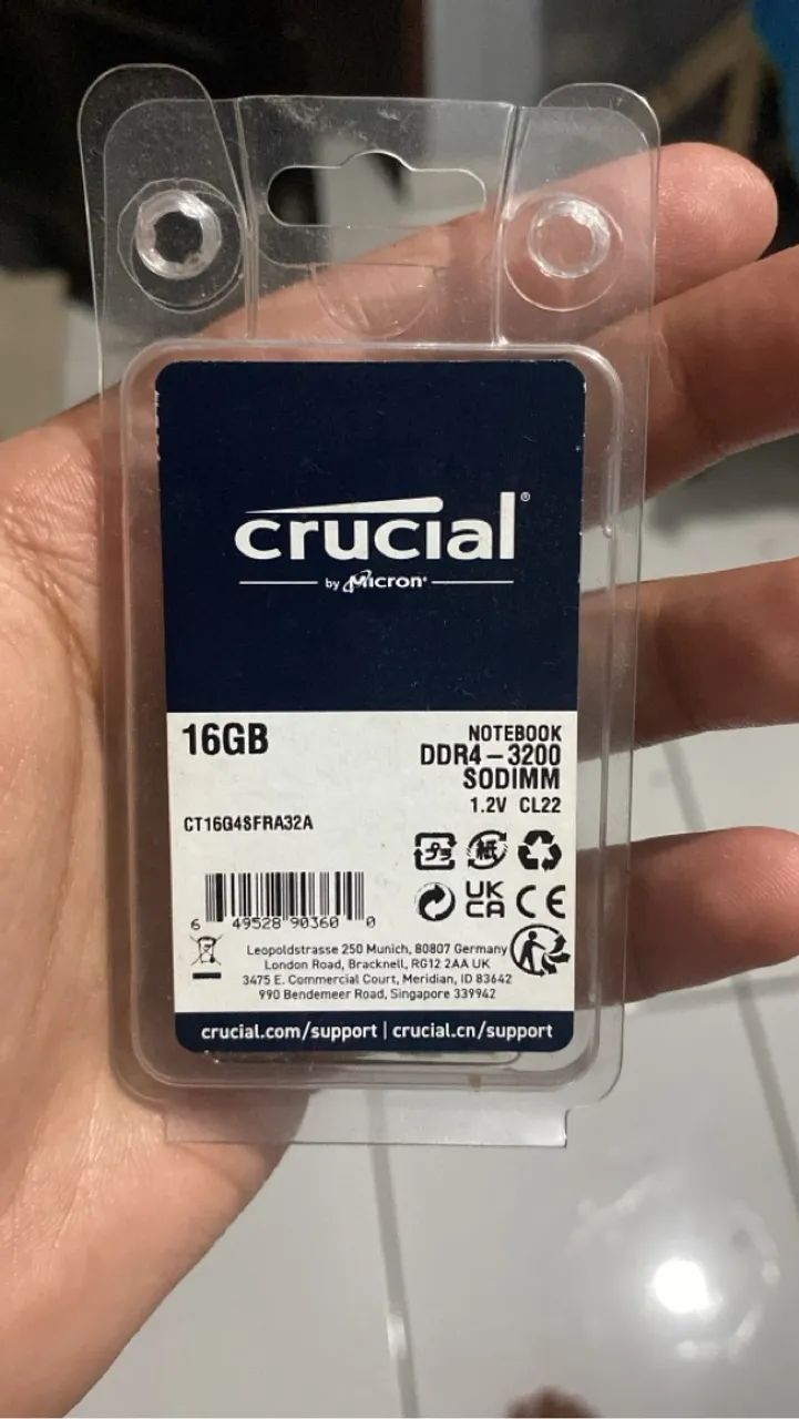Memória Ram DDR4 16GB Crucial | Arapiraca - AL