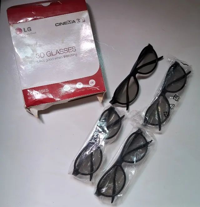4 Óculos 3d com caixa, novinhos da LG