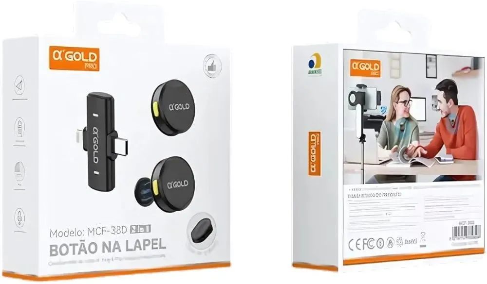 Microfone de Lapela 2 in 1 Samsung Motorola Iphone Xiaomi Type-c  e lightning - Foto 3