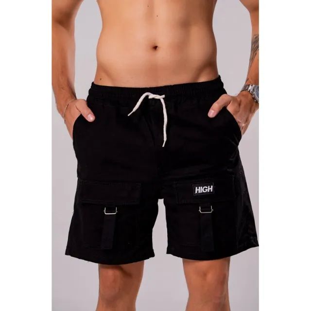 Bermuda masculina carg HIGH ( preta - branca - Marron ) - Foto 2