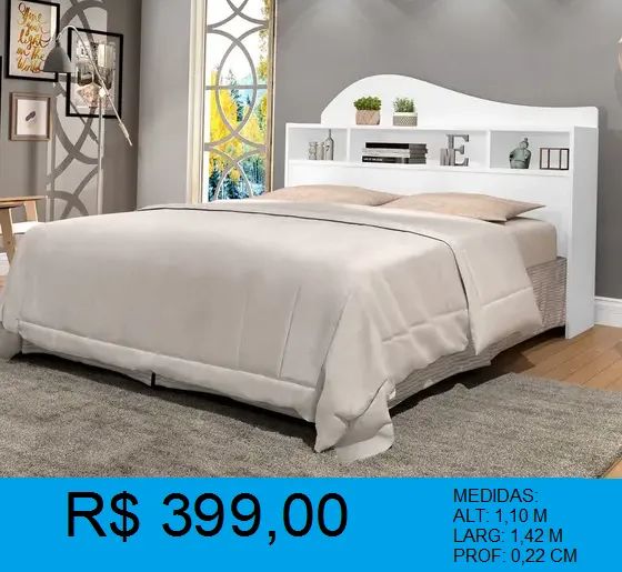 Cabeceira Casal em madeira - Entrega e montagem gratuita  - Foto 3