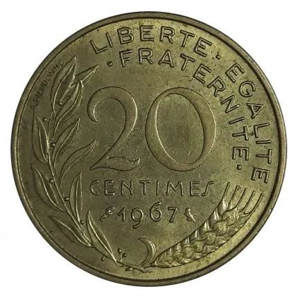 Moedas 10 e 20 Centimes 1969 - 1967 França - Foto 3