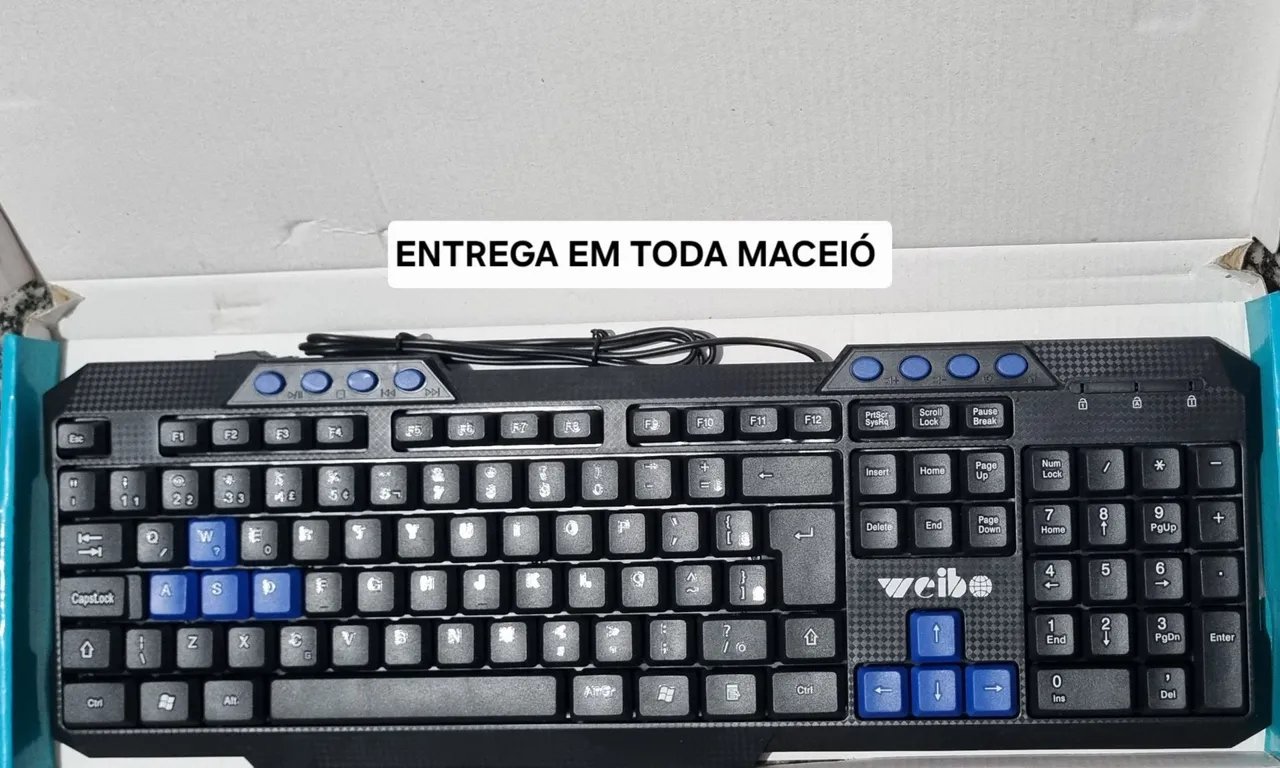 Teclado USB Multimídia - Novo