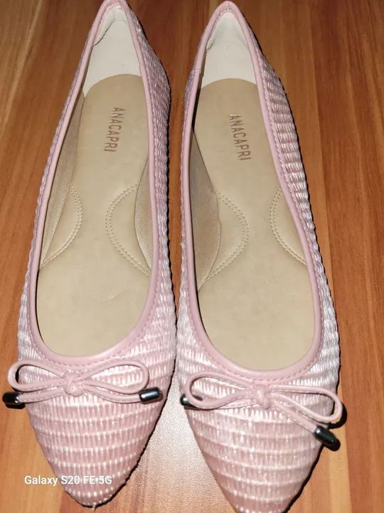 Sapatilhas Ana Capri Rosa material palha - Foto 3