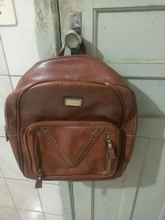 Mochila Marrom em Couro