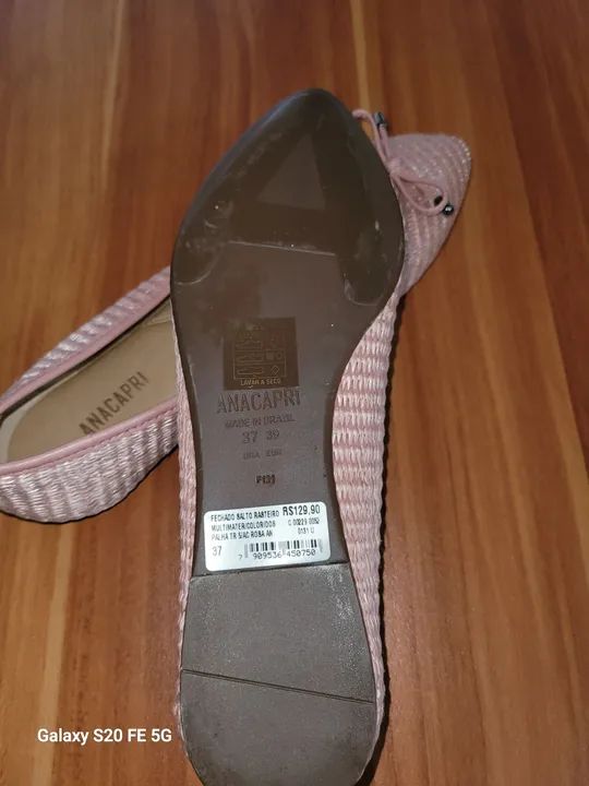 Sapatilhas Ana Capri Rosa material palha - Foto 2