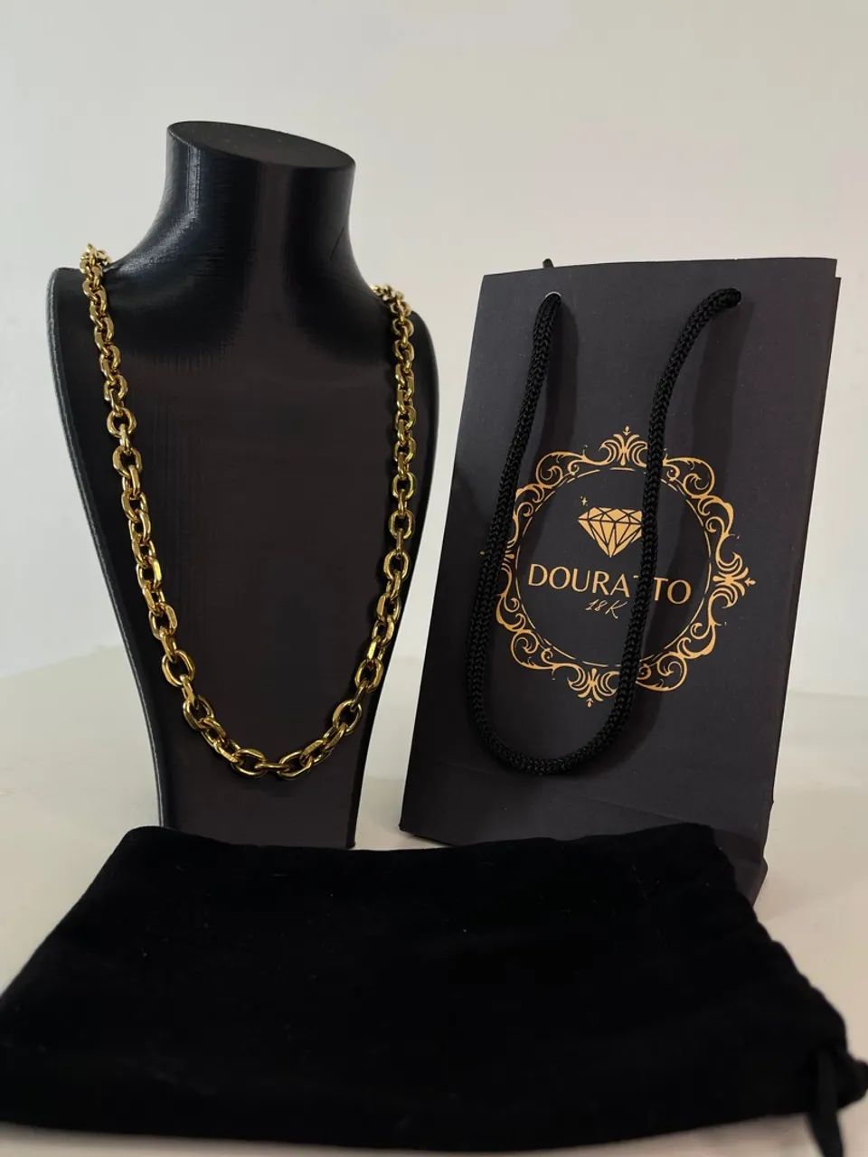 Colar Corrente Banhado a Ouro 18k - Cartier 10mm