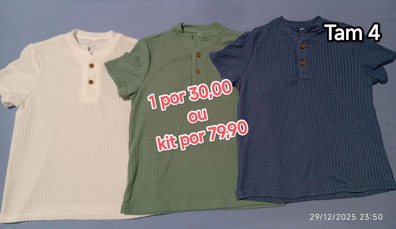Camisa gola padre infantil