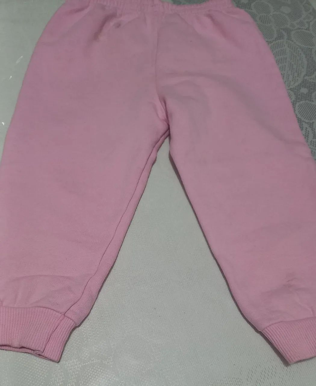 Calça Rosa de Moletom Infantil - Foto 2