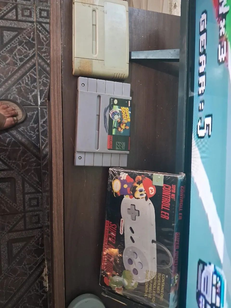 Super Nintendo completo + bonus de 3 jogos funcionando (Top Gear, NBA e Super Soccer) - Foto 2