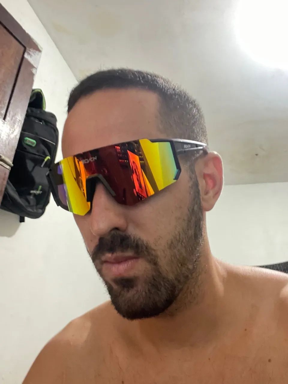 Óculos de sol Scvcn Preto e vermelho  - Foto 5
