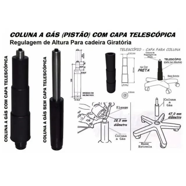 Cadeira Secretária Giratória Sem Braços Corino Preto Conforto Ergonômico Modelo 42003 - Foto 5