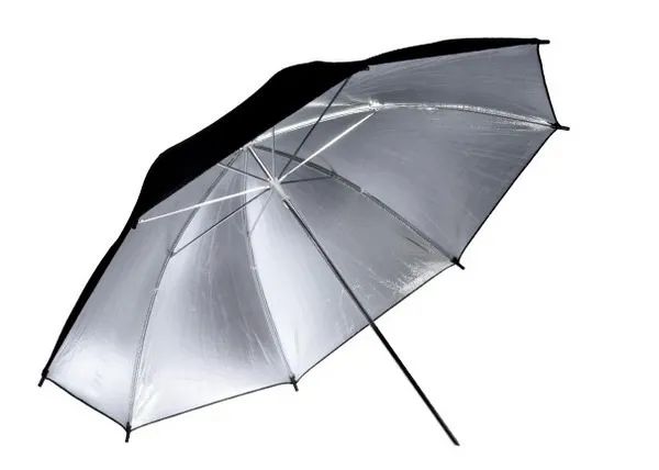 Sombrinha para Estúdio Fotográfico 60 cm Preta e Prata Greika - Mod Silver 60