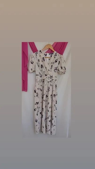 VESTIDO MIDI EM CREPE DE SEDA"LOVITO" - Foto 4