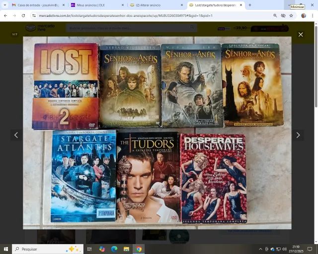 Lost/stargate/tudors/desperate/senhor Dos Anéis(pacote)