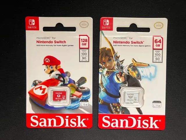 KIT Cartão Micro SD Nintendo Switch 128gb e 64gb SanDisk