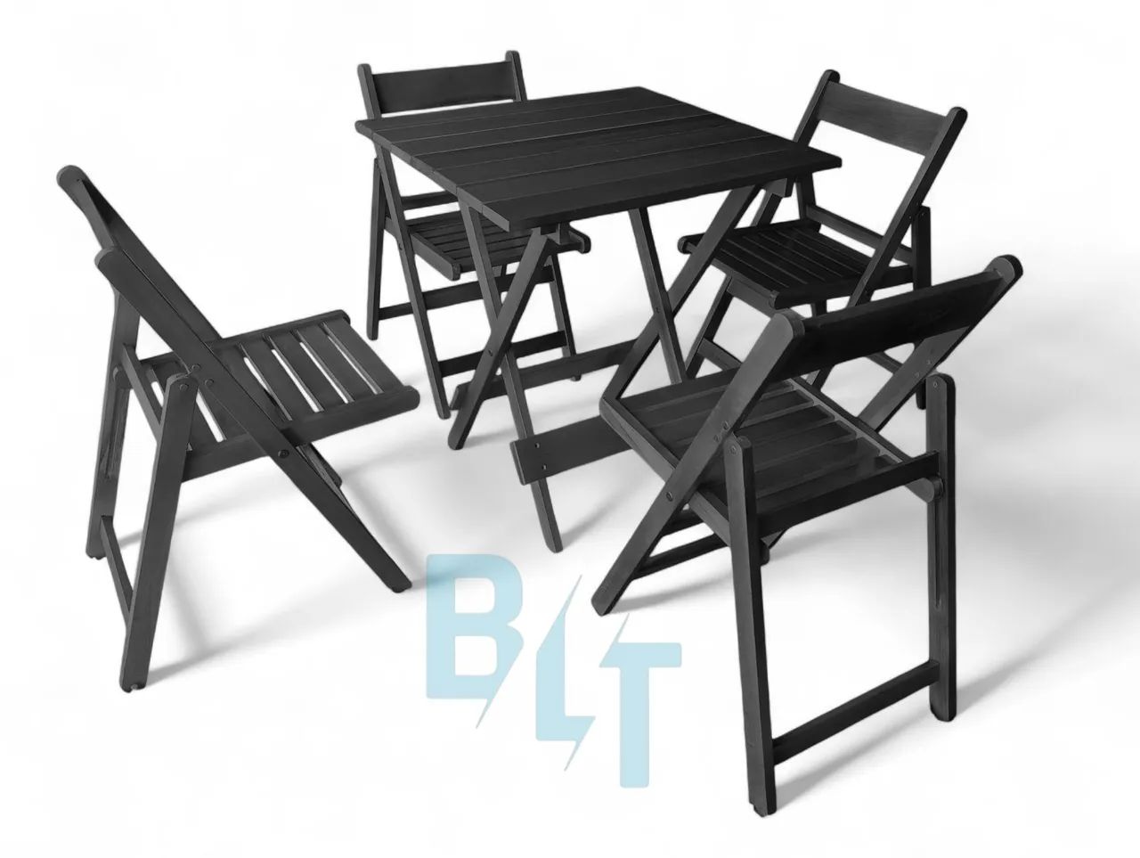 Conjunto jogo de mesa madeira maciça com 4 cadeiras 