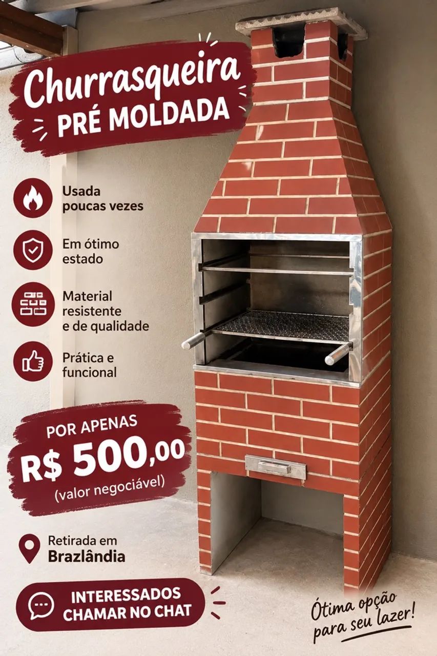 Churrasqueira pré moldada 400 reais 