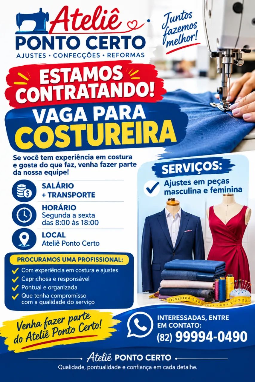 Costureira com Experiencia