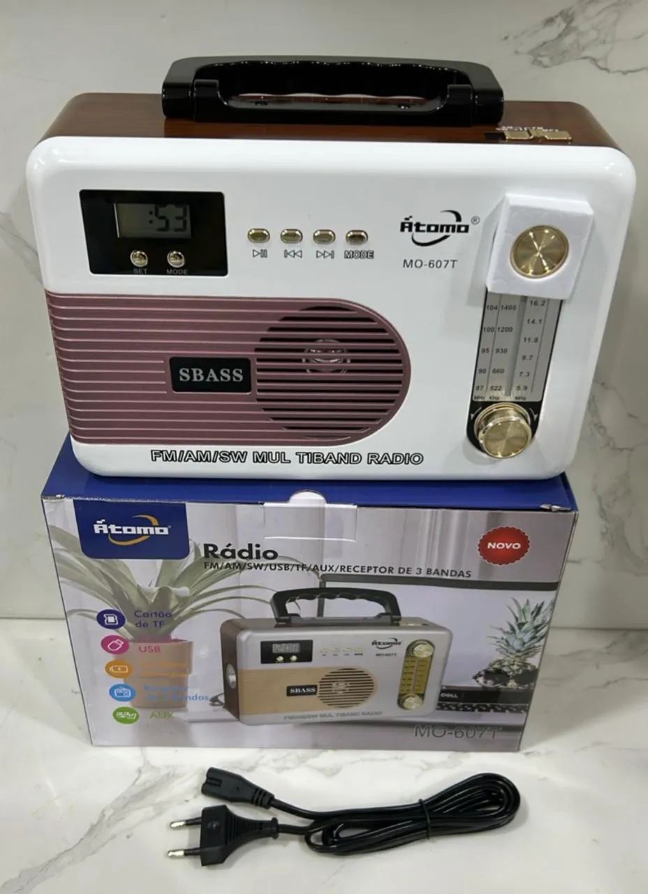 Rádio retrô USB e FM