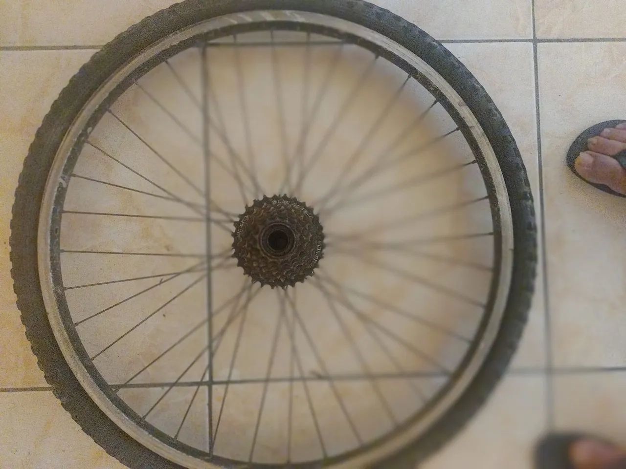Roda yrazeira6 aro 26 com pião 7 dente Shimano  - Foto 3