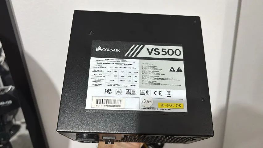 Fonte Corsair 500w VS500 80 Plus Bivolt Automatica - Foto 4