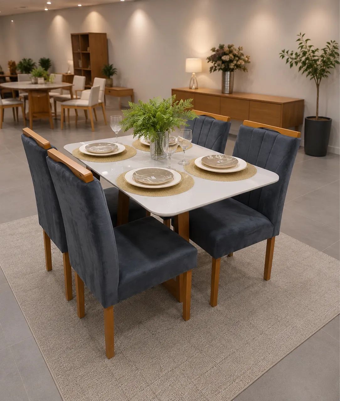 MESA DE JANTAR 120x80 MT - COM 4 CADEIRAS