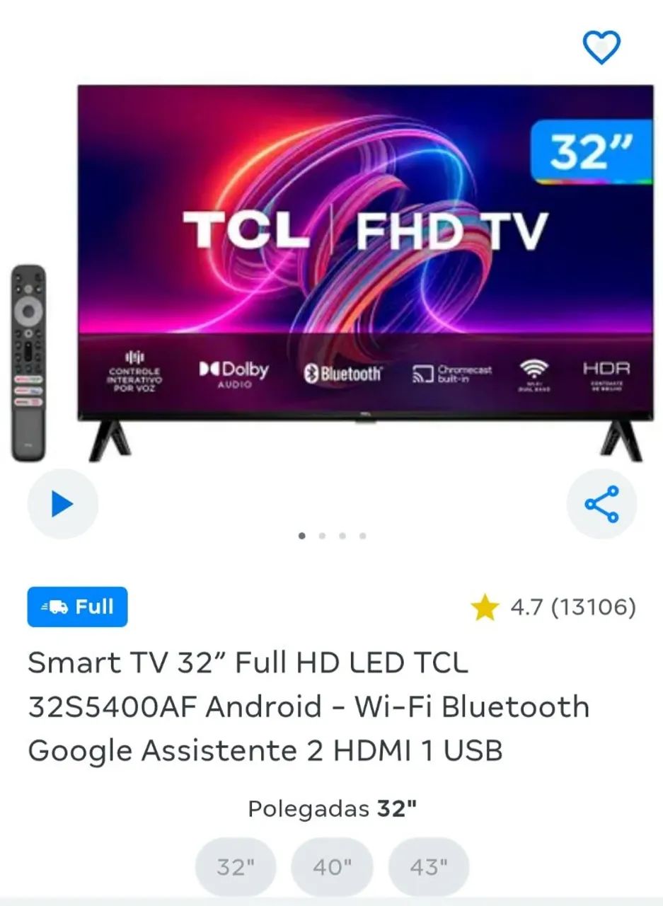 Tv smart 32 polegadas 