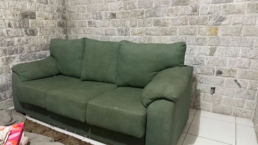 Lindo sofá de linho três lugares  - Foto 2
