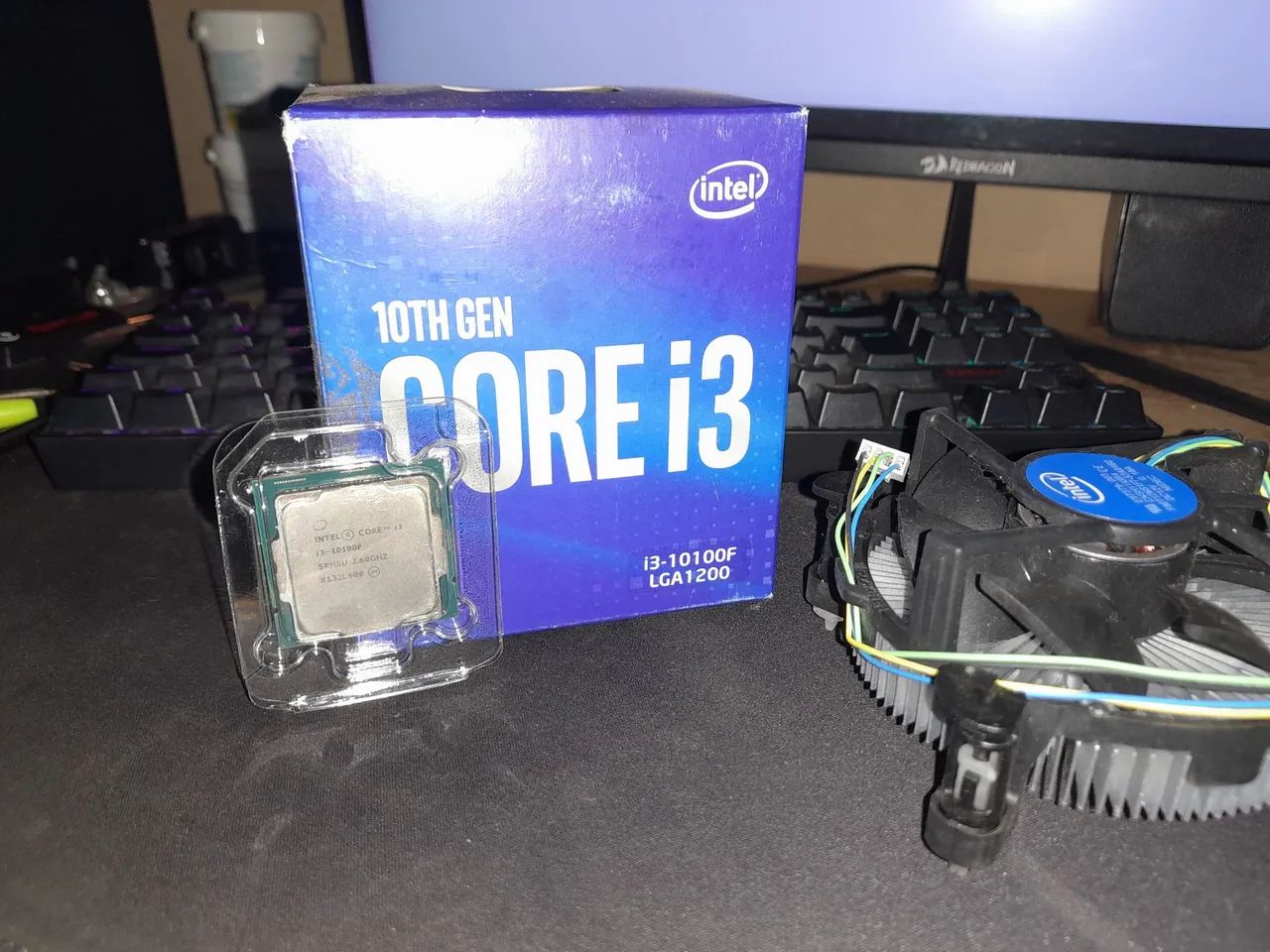 I3 10100f com caixa e cooler box + brinde! 
