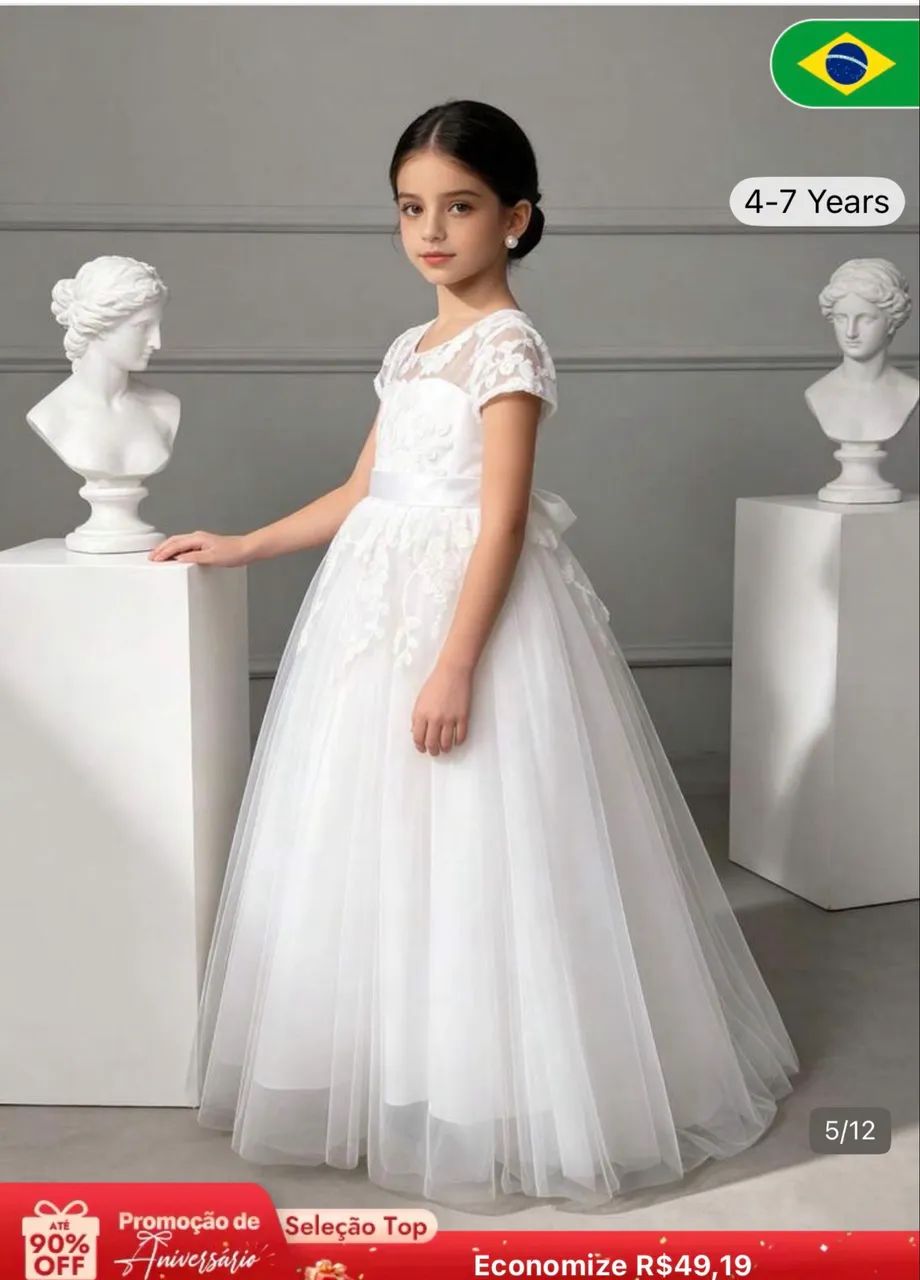 Vestido branco daminha  - Foto 3