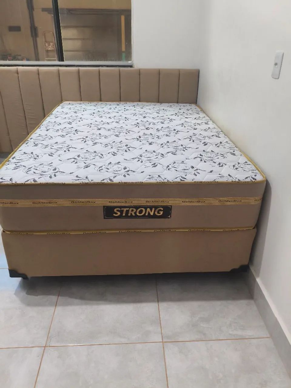 Cama casal com colchão espuma d 65 resistente a peso - Foto 2