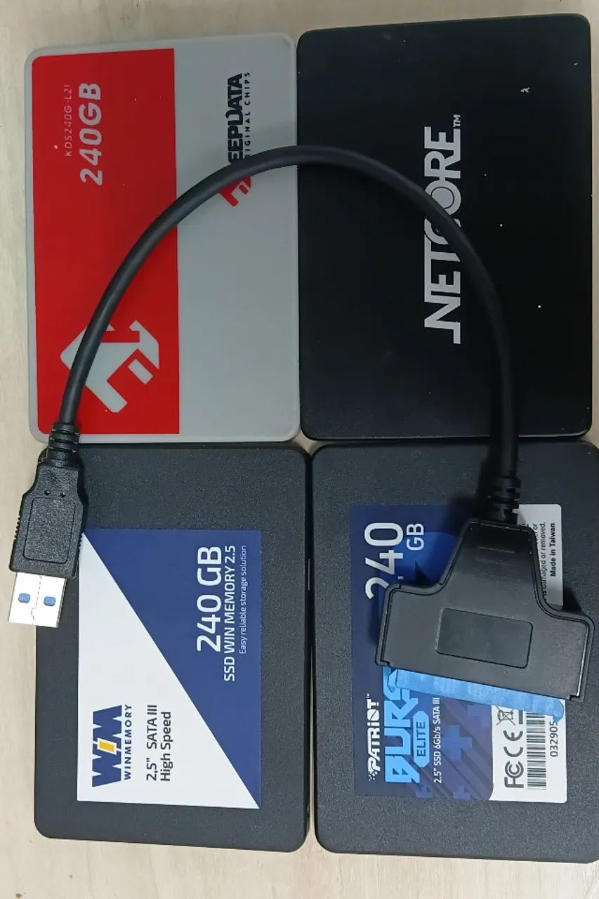 Pack 4 unid SSD 240 GB cada + cabo USB