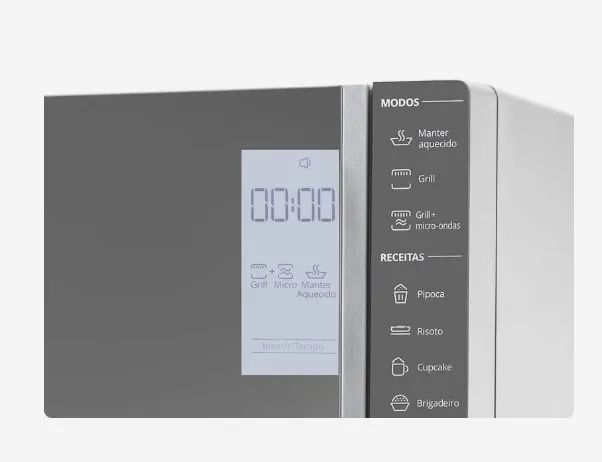 Micro-ondas Brastemp 32L Inox Espelhado - Painel LCD Integrado - Foto 5