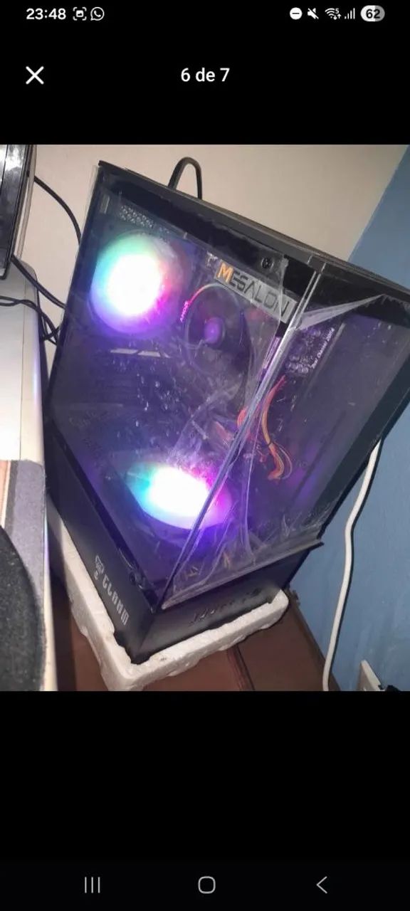 Pc Gamer completo para jogos, sem queima vela. Gabinete com placa mae memória RAM  - Foto 4
