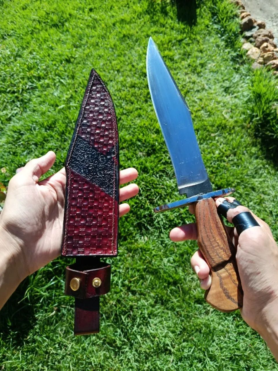 Faca Bowie Artesanal Com Bainha