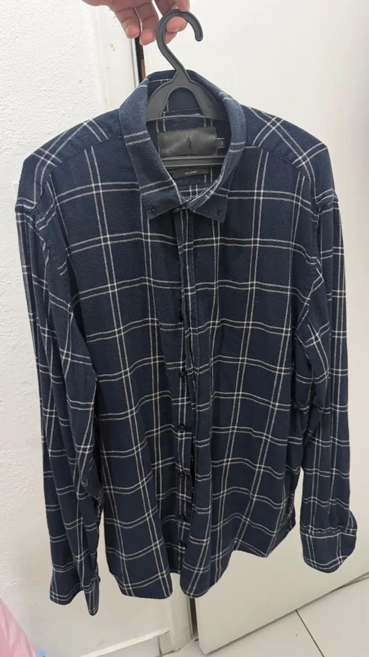 Camisa Xadrez Azul - Foto 3