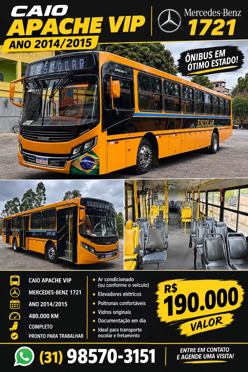Ônibus urbano escolar Mercedes bens 2014/2015